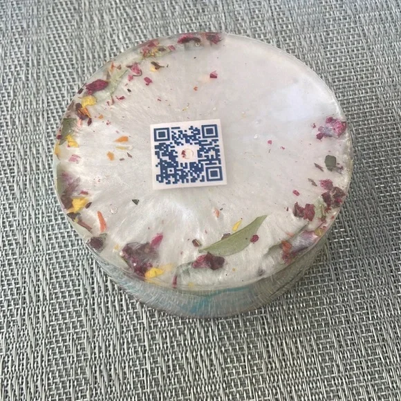 Handmade Pressed Flower Coaster Set and Holder Round Colorful - Picture 8 of 16